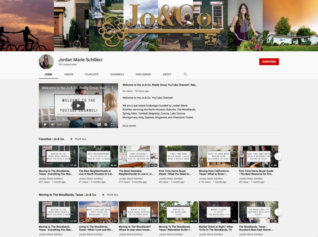 screenshot of the jo & co. youtube page