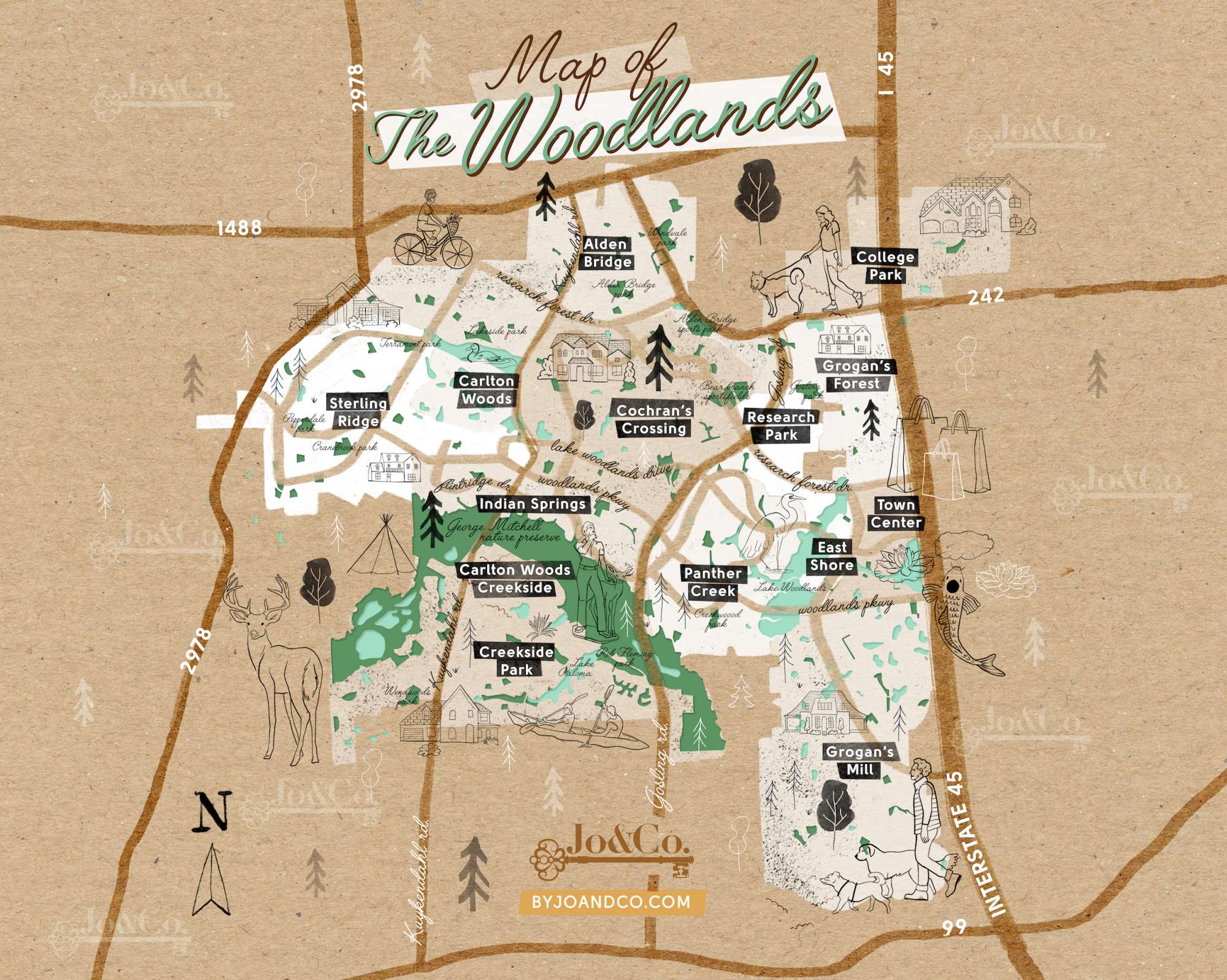 The Woodlands Map | What are the villages of The Woodlands, Texas?