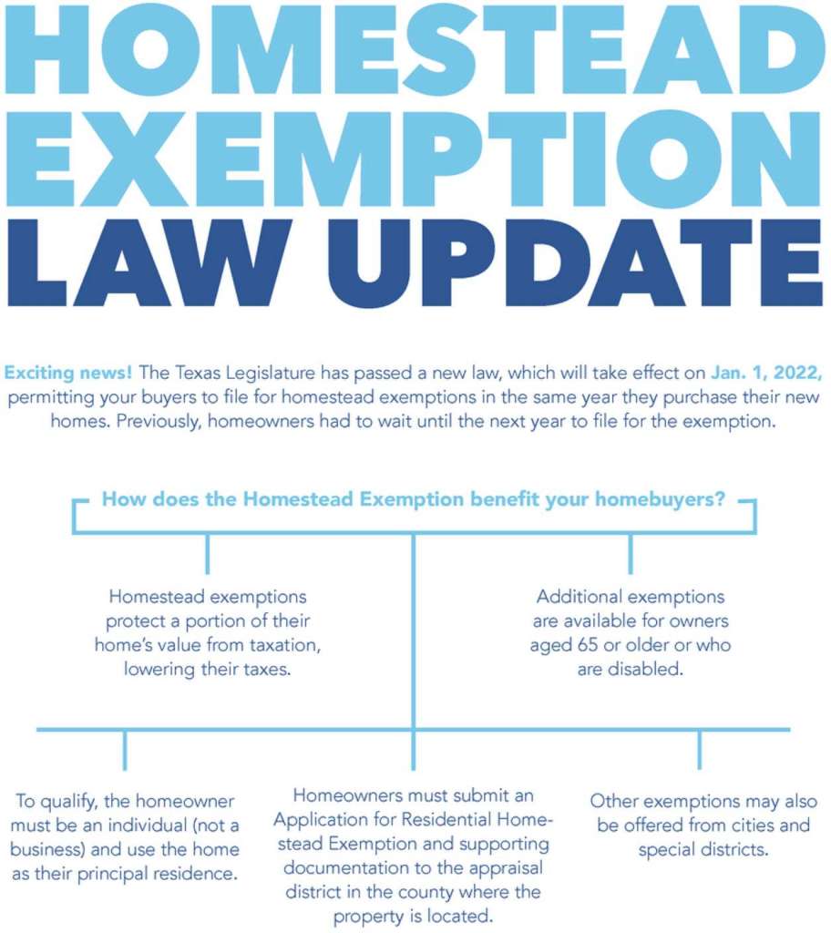 2022 Texas Homestead Exemption Law Update Jo And Co Not Just Your Realtor® Your Resource 1775