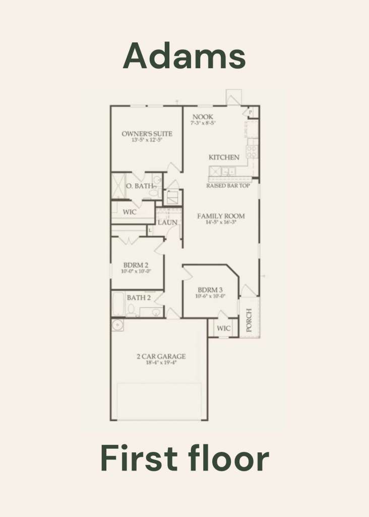 Adams First Floor - Floor Plan by Centex Homes