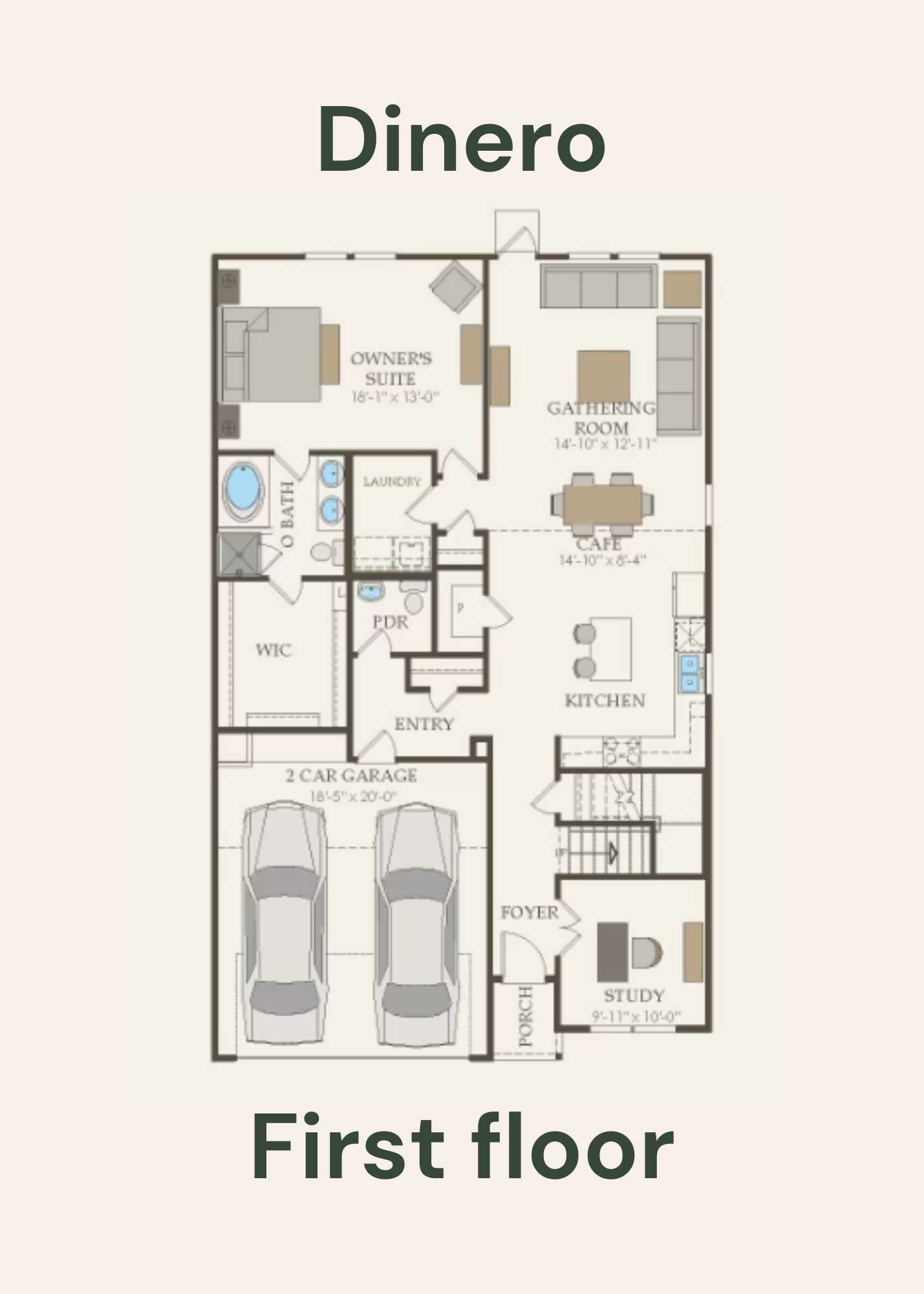 Dinero First Floor - Floor Plan by Centex Homes