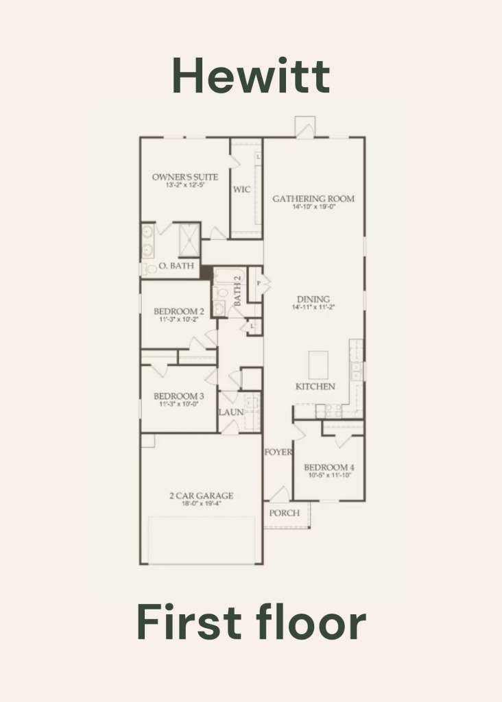 Hewitt First Floor - Floor Plan by Centex Homes