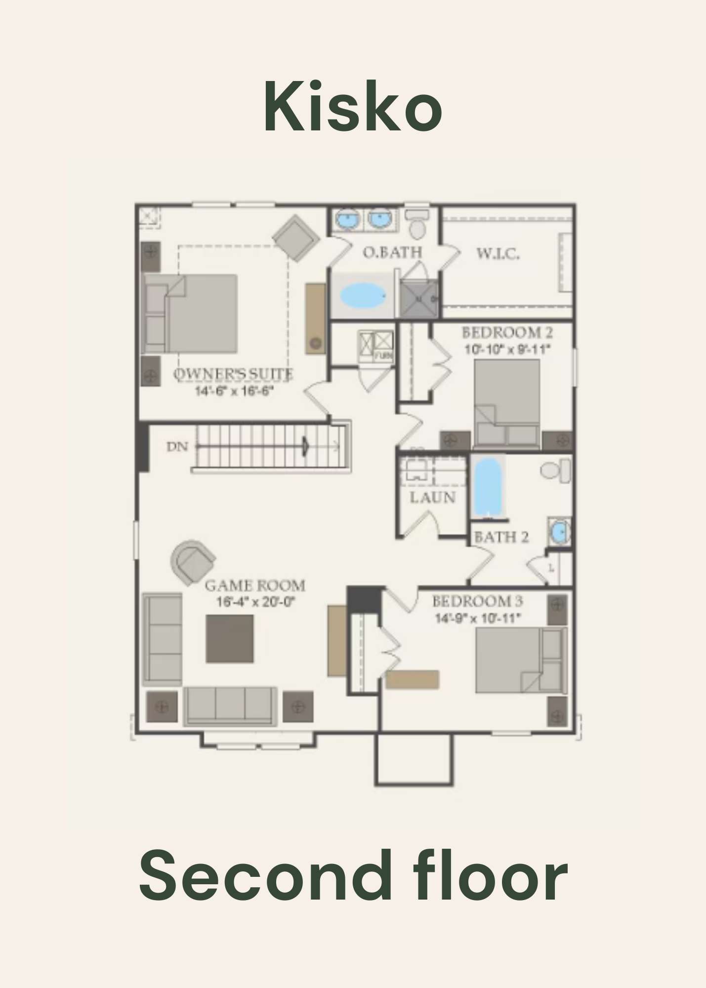 Kisko Second Floor - Floor Plan by Centex Homes