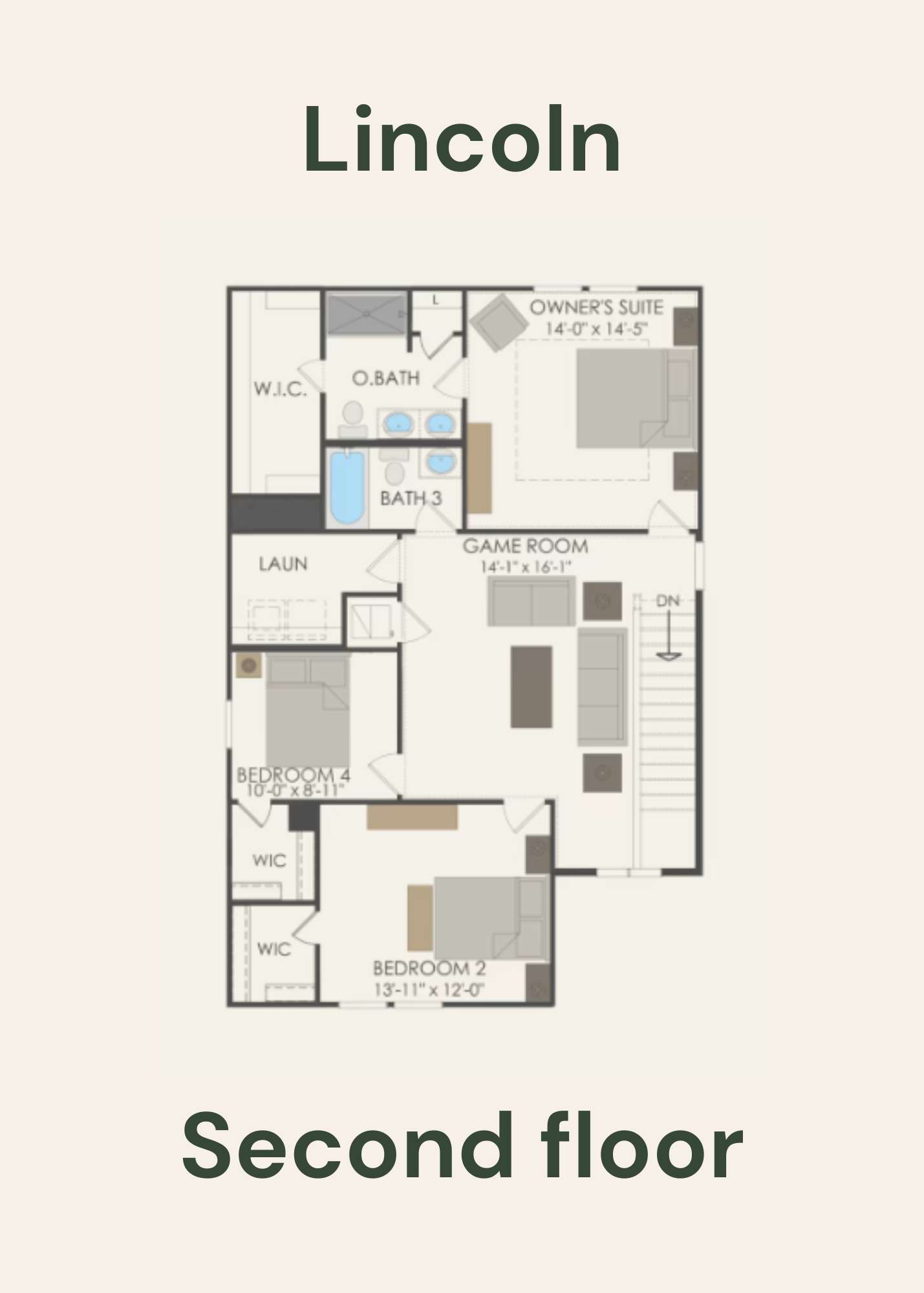 Lincoln Second Floor - Floor Plan by Centex Homes