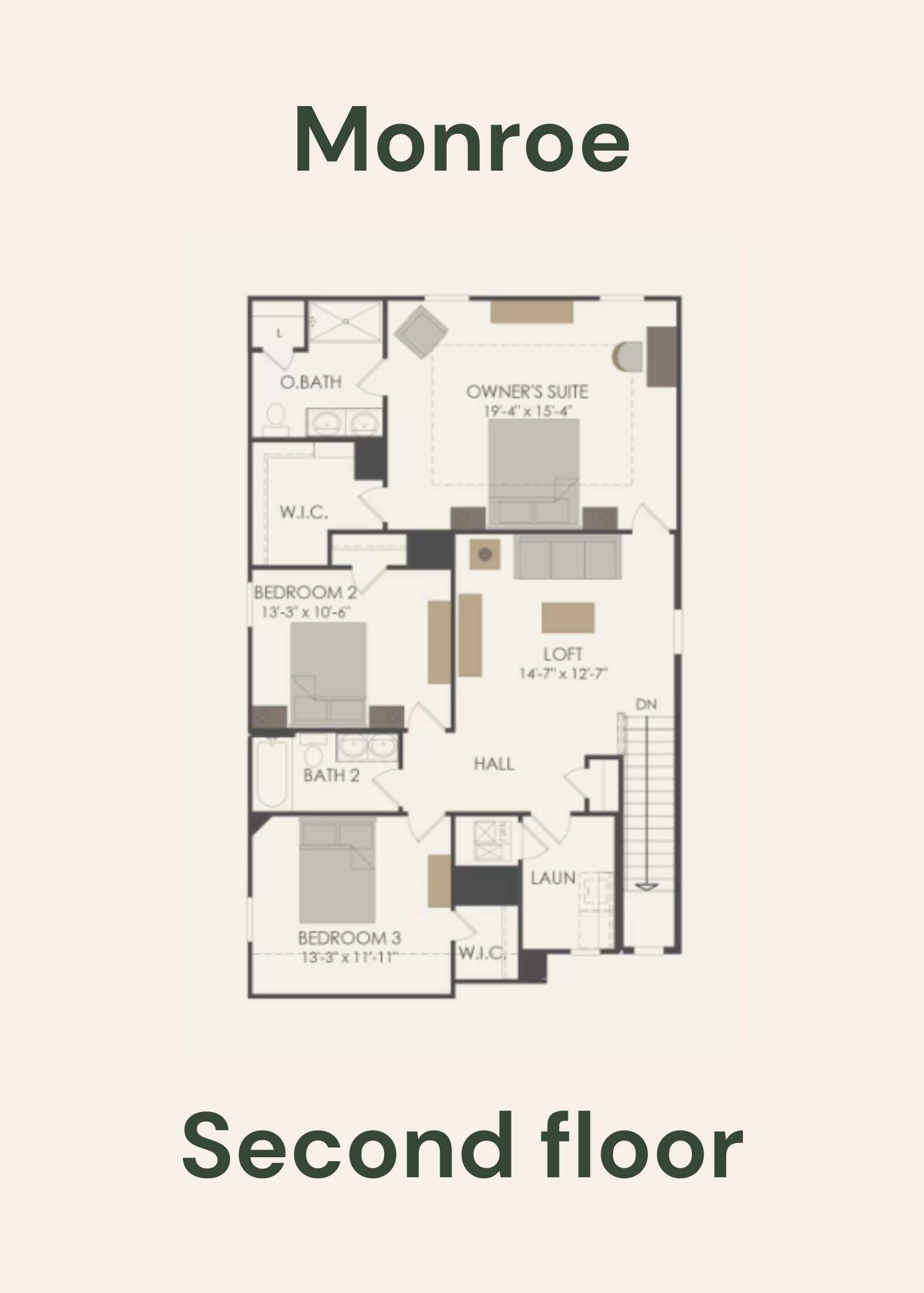 Monroe Second Floor - Floor Plan by Centex Homes