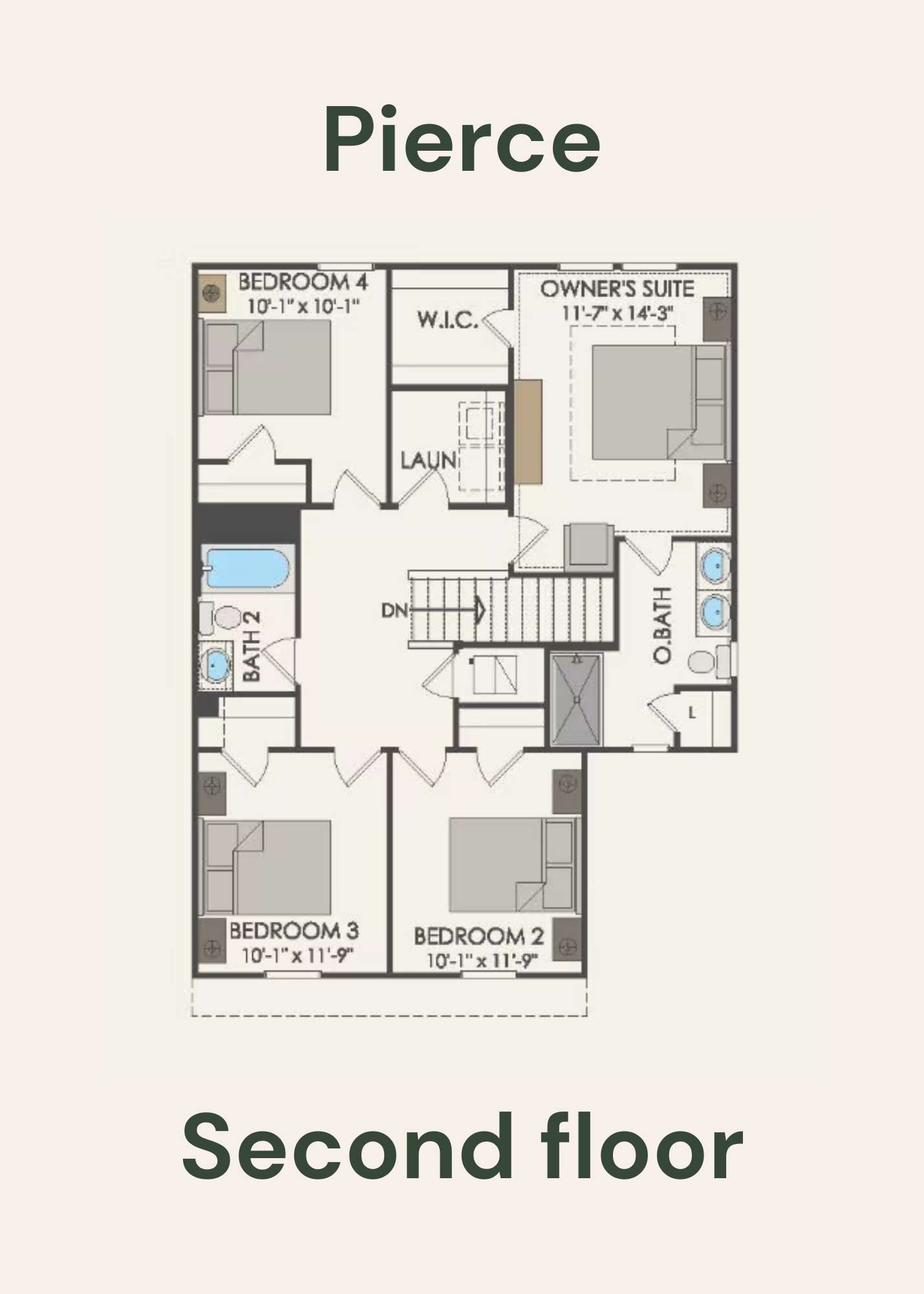 Pierce Second Floor - Floor Plan by Centrex Homes