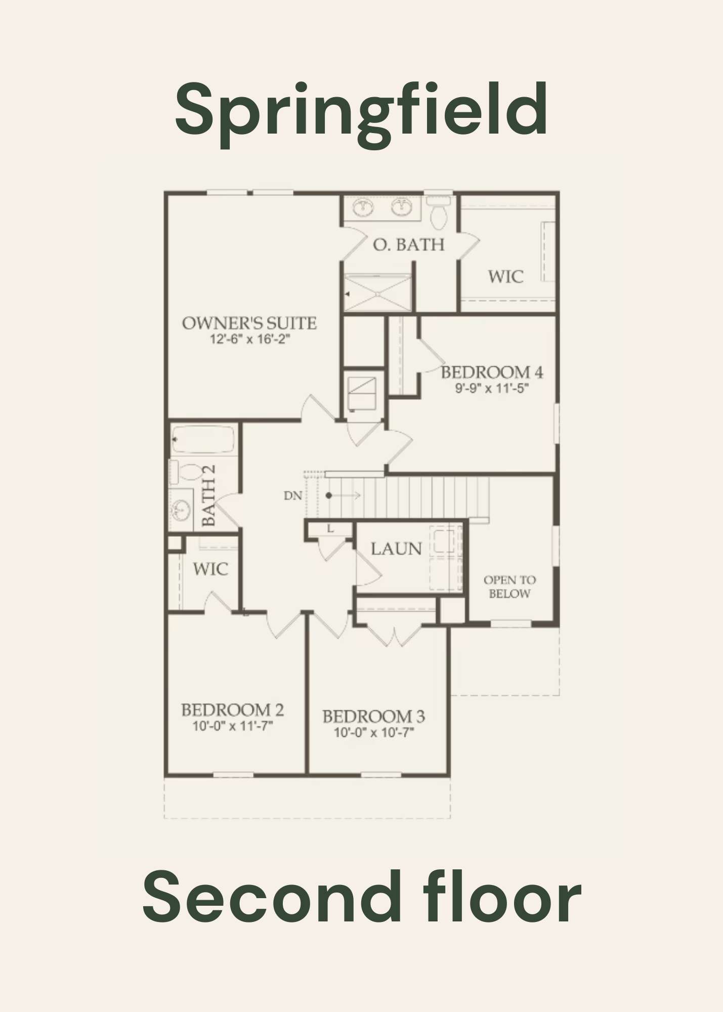 Springfiled Second Floor - Floor Plan by Centex Homes